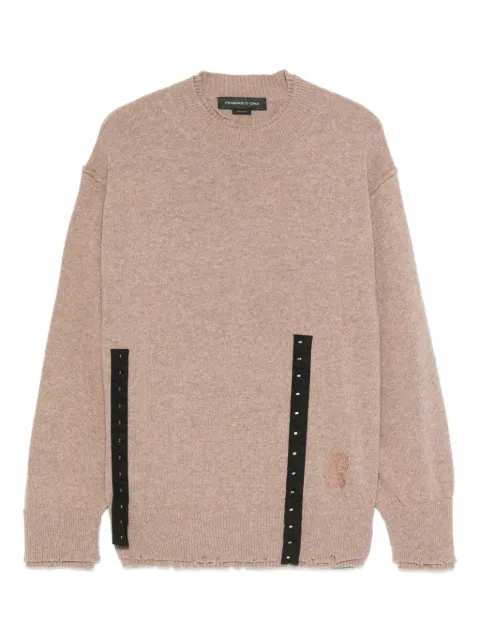 FEDERICO CINA frayed-hem sweater Brown FCCOKTP1201C