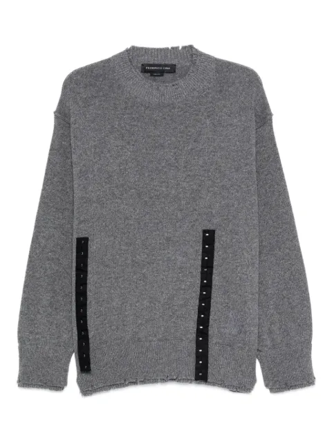 FEDERICO CINA raw-edge sweater Grey FCCOKTP1201C