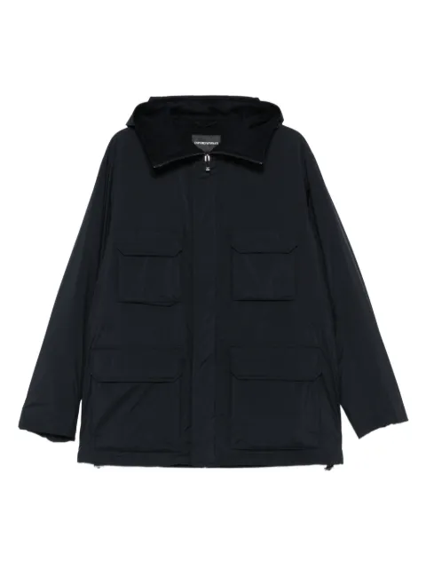 Emporio Armani hooded multi-pocket coat Blue EM003184AF18503U