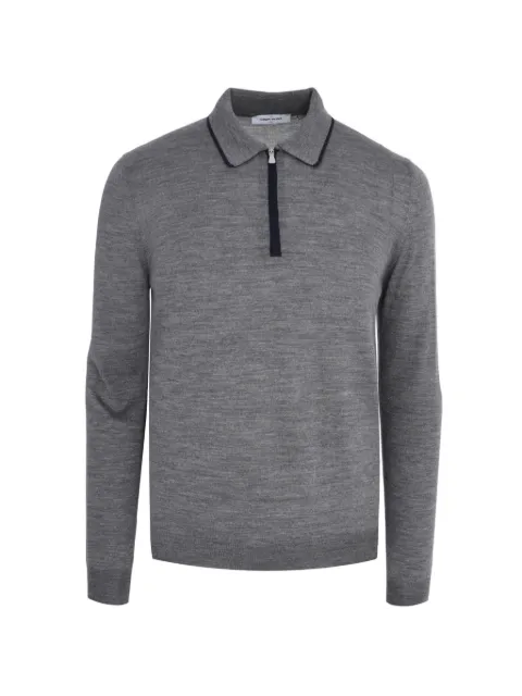 Gran Sasso Tennis zipped long-sleeve polo shirt Grey 5714613125