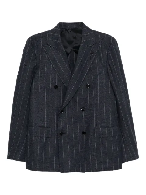 Lardini striped double-breasted suit Blue CN467AEAAIF65441830RG