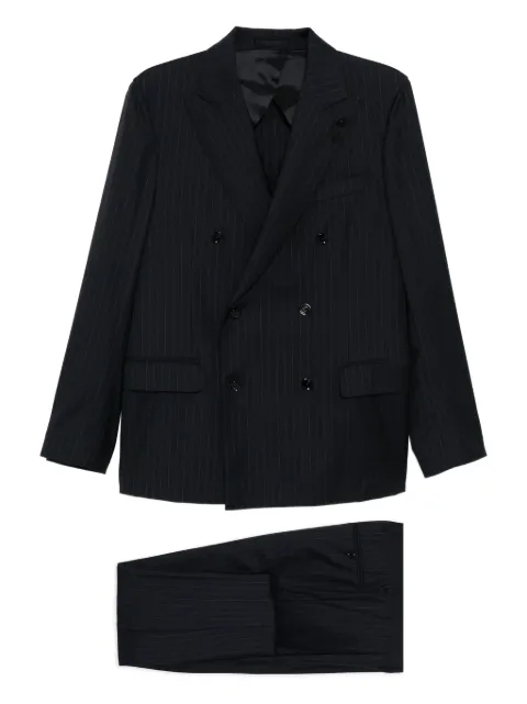Lardini wool double-breasted suit Blue CN467AEAAIF65416850RG