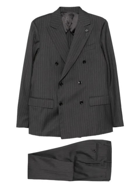 Lardini pinstripe double-breasted suit Grey CN467AEAAIF65416930RG