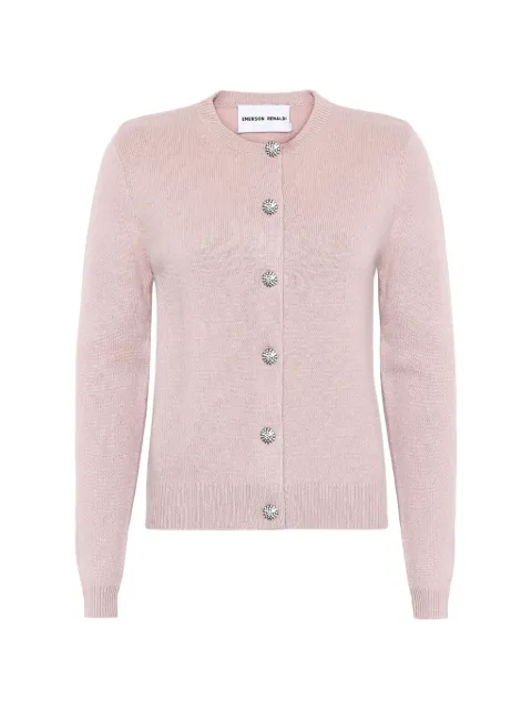 Emerson Renaldi crystal-embellished button-front cardigan Pink EMS25001