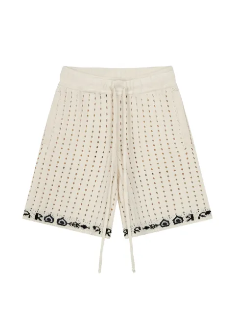 ROUGH. pointelle-knit drawstring shorts Neutrals SS24RGH039