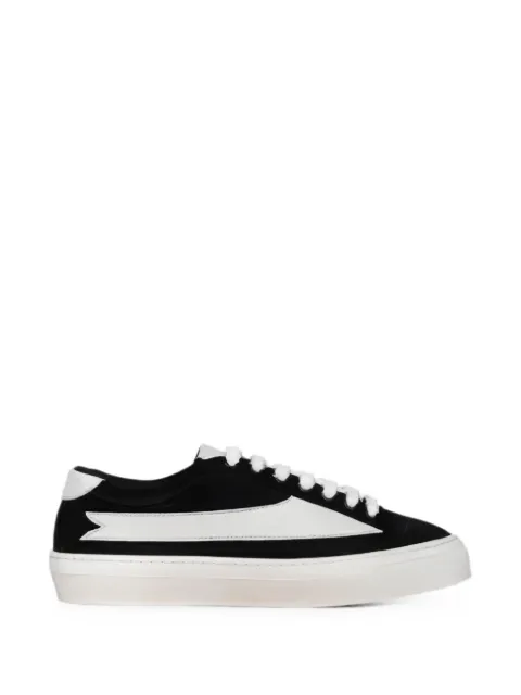 ROUGH. contrast-panel lace-up low-top sneakers Black 8622440382728