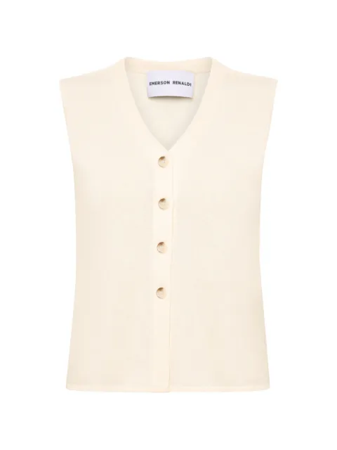 Emerson Renaldi V-neck button-up vest Neutrals ERW24003