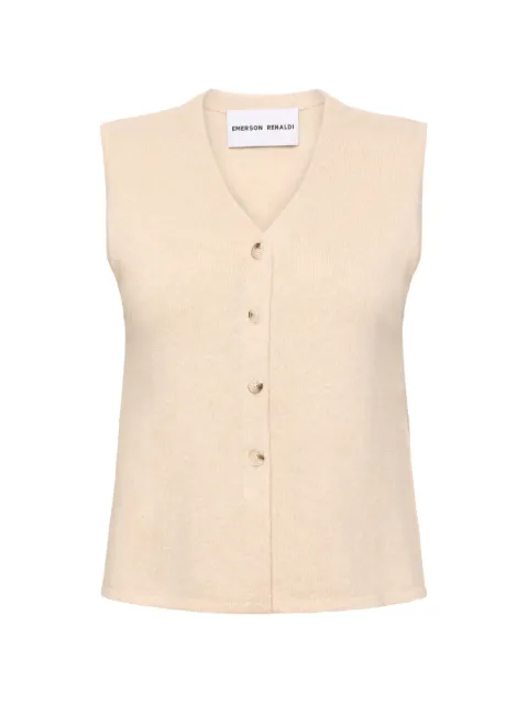 Emerson Renaldi button-up V-neck vest Neutrals ERW24003