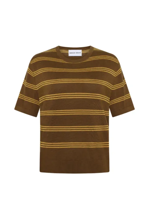 Emerson Renaldi striped short-sleeved top Brown EMESS2502