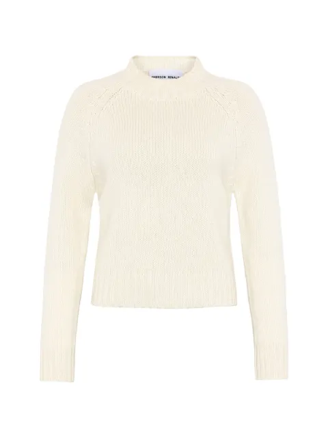 Emerson Renaldi ribbed-knit raglan-sleeve sweater Neutrals EMS25007