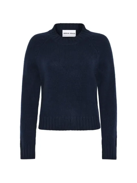 Emerson Renaldi ribbed-knit raglan-sleeve sweater Blue EMS25007