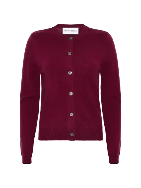 Emerson Renaldi button-up fine-knit cardigan Red EMS25001