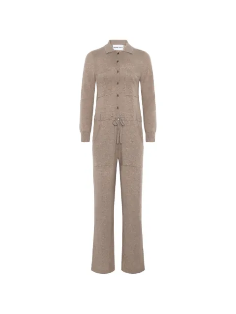 Emerson Renaldi drawstring-waist button-up jumpsuit Neutrals EME2024011