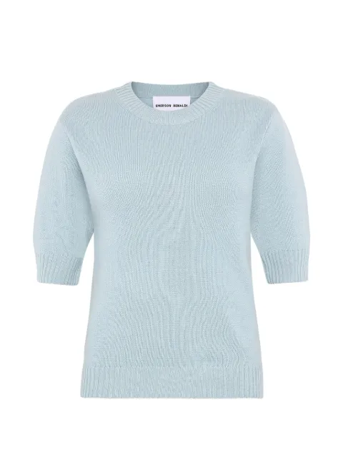 Emerson Renaldi ribbed-trim short-sleeve sweater Blue EMS25004