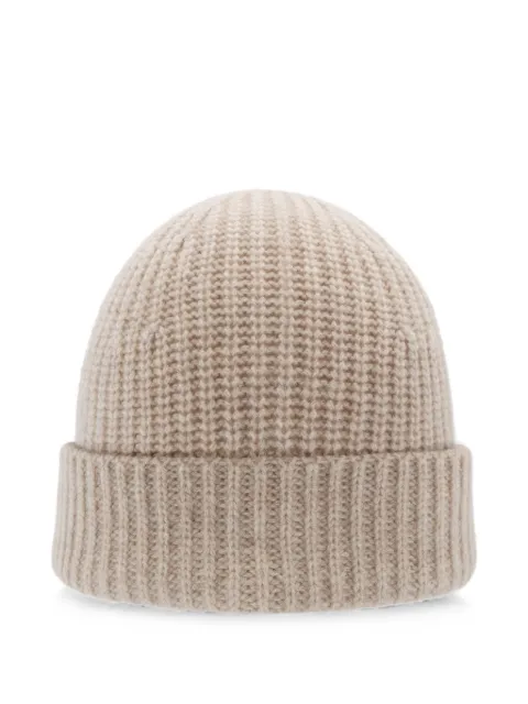 Emerson Renaldi waffle-knit turn-up brim beanie hat Neutrals SINCERELYALINA