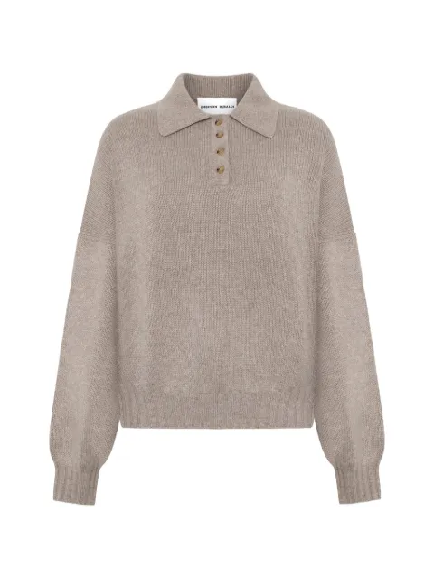 Emerson Renaldi buttoned knitted polo top Neutrals EME2025018