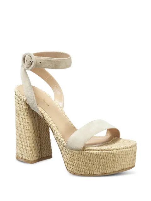 Gianvito Rossi woven platform sandals Neutrals G3164570RIC