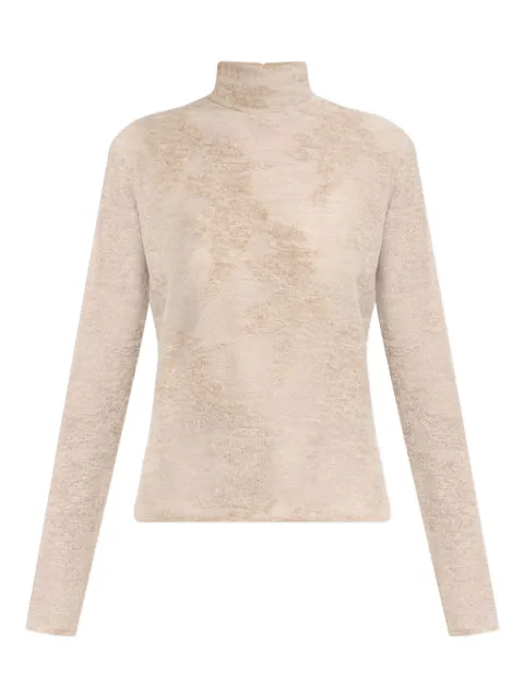 GANNI high-neck button sweater Neutrals K2641