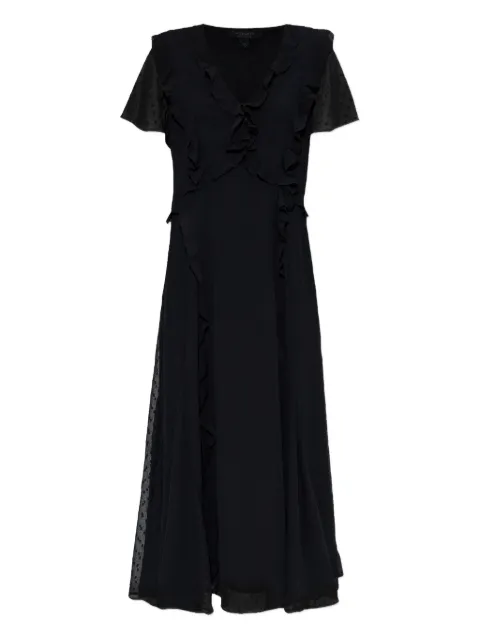 AllSaints dot-detail frilled dress Black MARIW016DD