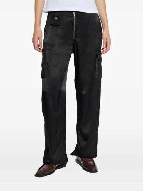 GANNI satin cargo trousers Black W0808