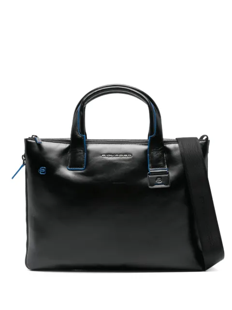 PIQUADRO leather top-handle briefcase Black CA6857B2