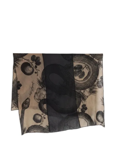Friendly Hunting snake-print patchwork scarf Neutrals FHNEPATCHGE