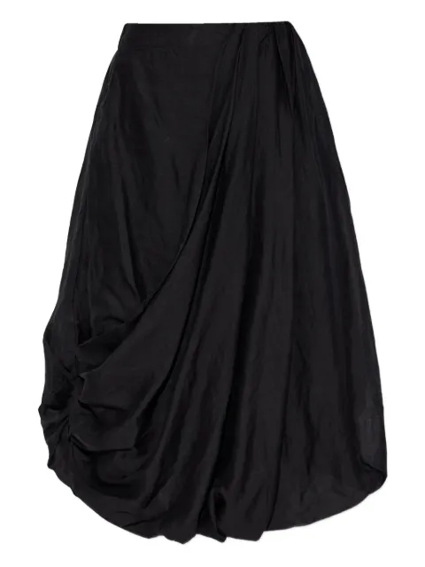 AllSaints Nia draped midi skirt Black NIAW001RD
