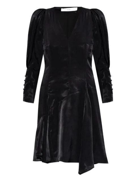 IRO puff-sleeve asymmetric mini dress Black WM33EMERILA