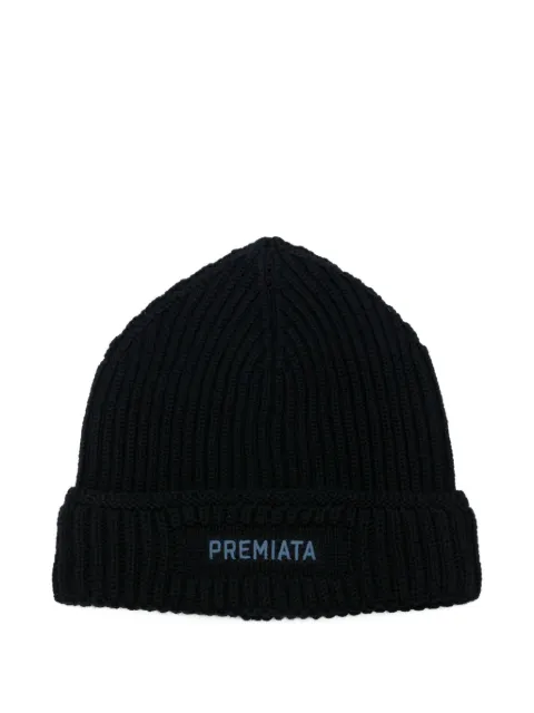 Premiata ribbed virgin-wool beanie Blue BALE21