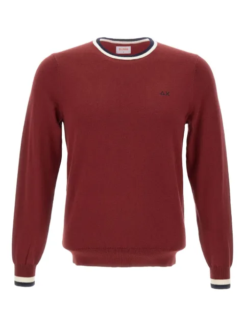 Sun68 tipped crew-neck sweater Red K4514535