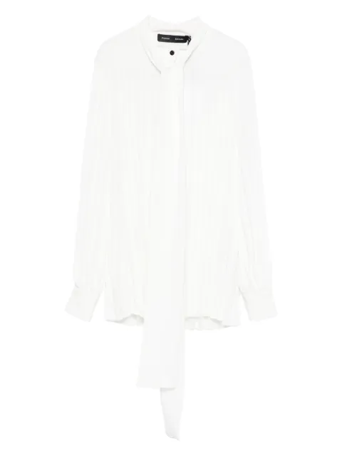 Proenza Schouler pleated tie-neck blouse White R2544003BY355