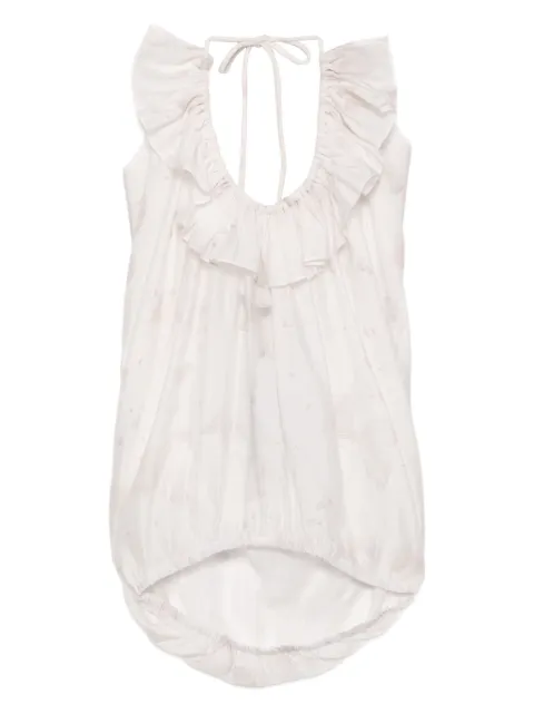 BLAKLACE butterfly-print top White BLK104