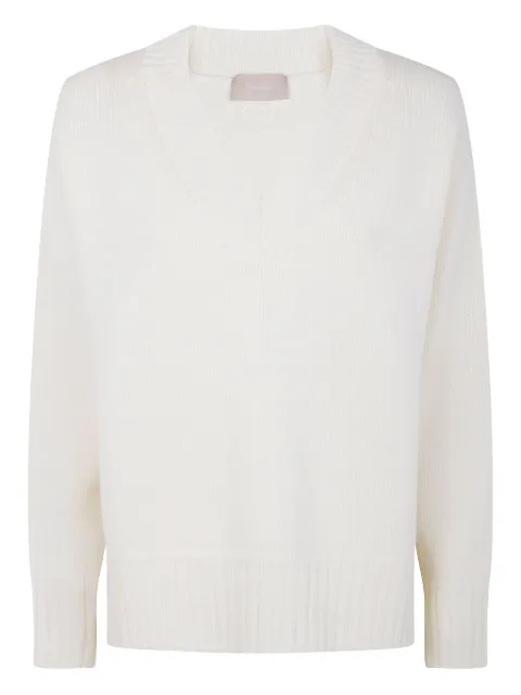 Drumohr V-neck wool sweater White L5MN481L097