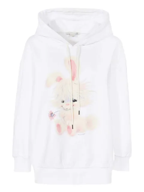 Stella McCartney rabbit-print ribbed hoodie White 5158133SPX23