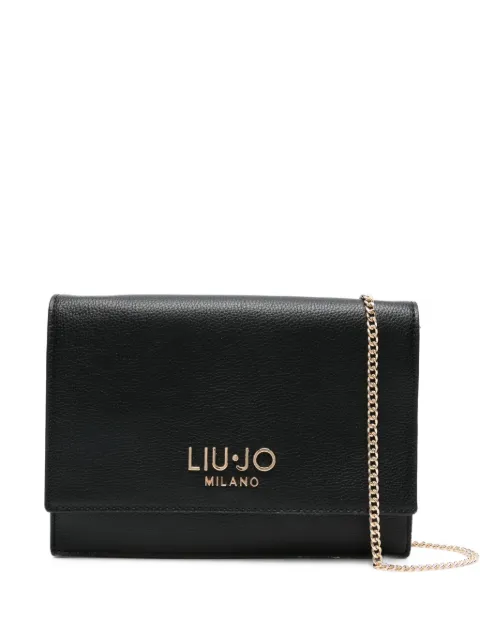LIU JO mini logo-plaque chain cross-body bag Black AF5195E0058