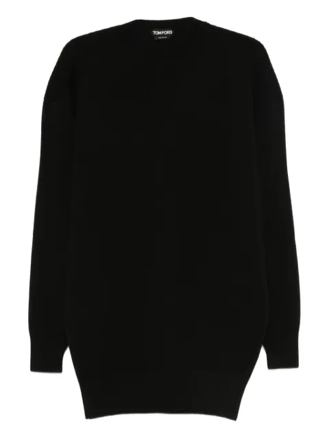 TOM FORD round-neck cashmere mini dress Black ACK685YAX983