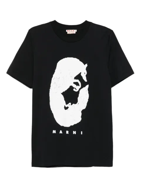 Marni fox-print T-shirt Black HUMU0198GPUSCY47