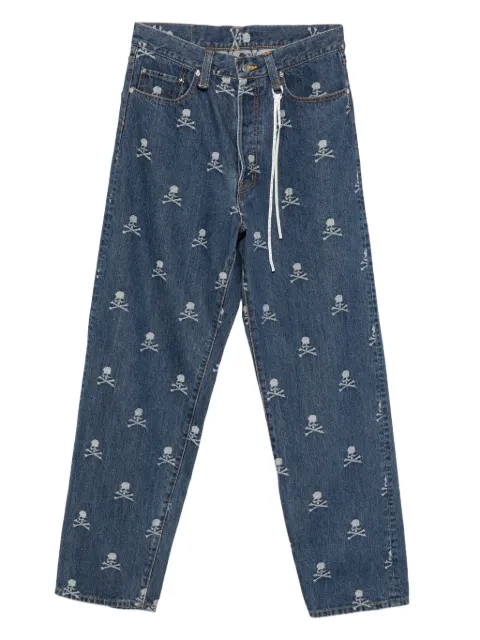 Mastermind Japan logo-embroidered jeans Blue MJ25E15PA019020