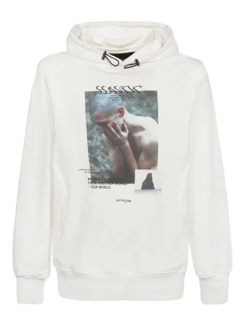 ISO.POETISM print cotton hoodie White H5G1NESOF016