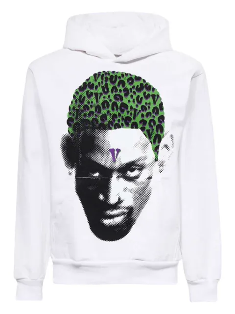 Vlone portrait leopard-print hoodie White 95VRM1015