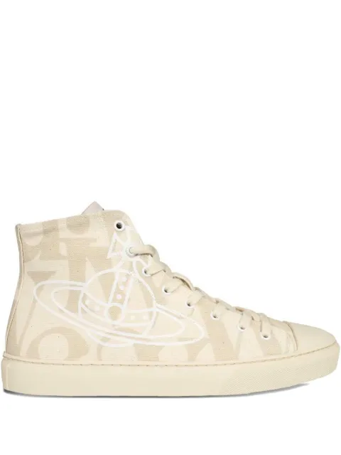 Vivienne Westwood orb-print high-top sneakers Neutrals 75010001MW00JW