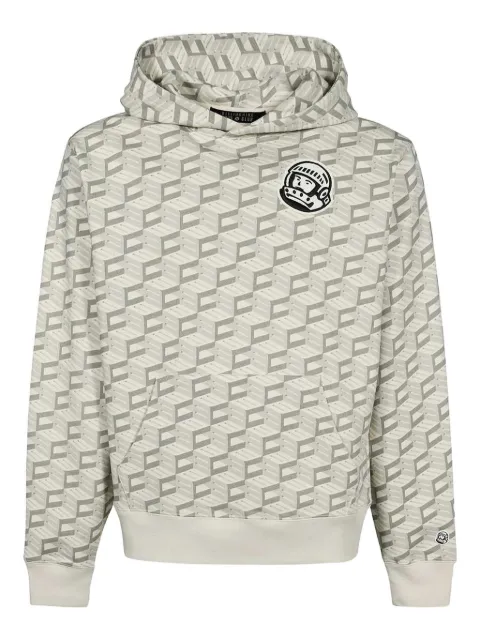 Billionaire Boys Club logo-patch geometric-pattern hoodie Grey B23124