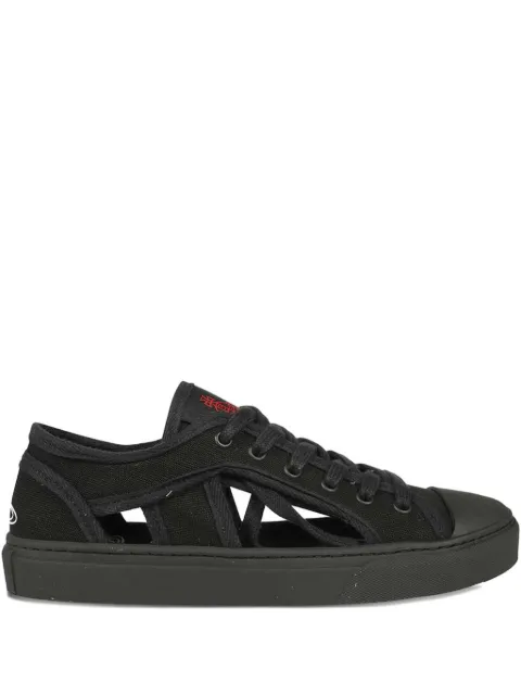 Vivienne Westwood cut-out canvas sneakers Black 7502005FMW0004