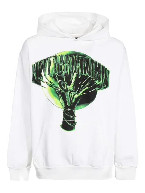 Vlone graphic-print hoodie White 95VLA1016