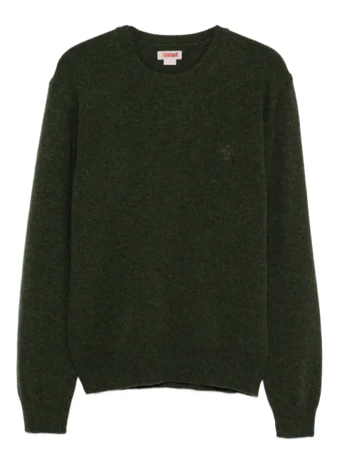 Baracuta embroidered crew-neck sweater Green BRMAG0200UF0616