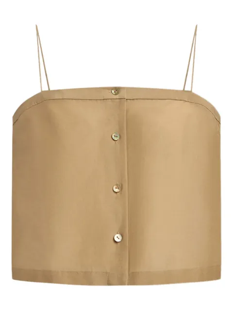 12 STOREEZ button-front spaghetti-strap top Brown 134089