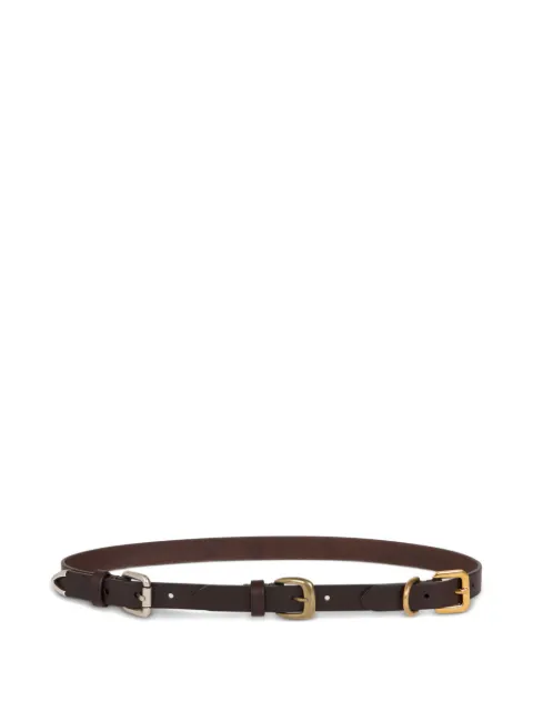 ETRO triple-buckle leather belt Brown WP3B0052AP399