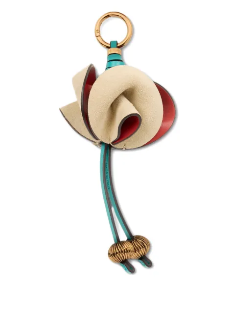 ETRO leather flower keyring Red WP2I0038AP382