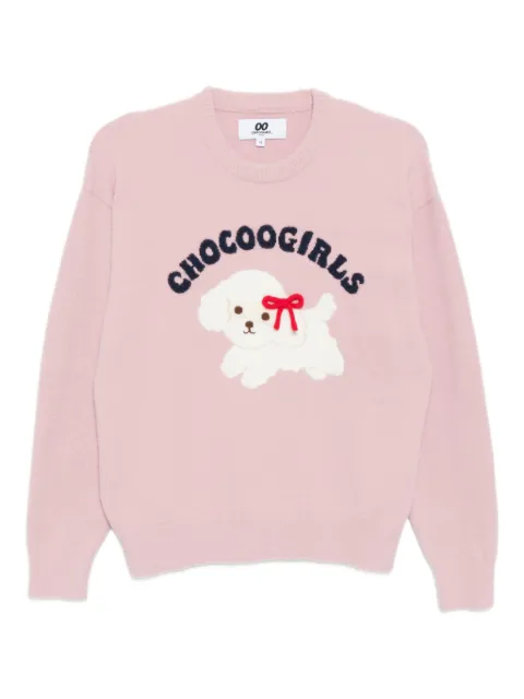 CHOCOOLATE puppy-print jumper Pink B1XKNW00577XPPKD