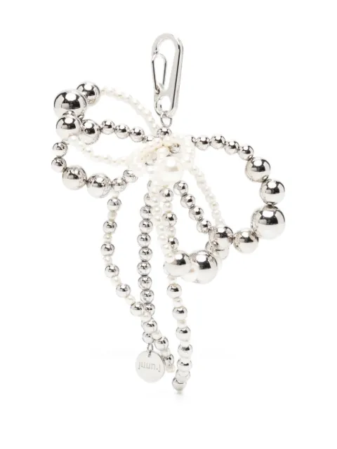 Juun.J ribbon beaded keyring Silver JW578ZW05